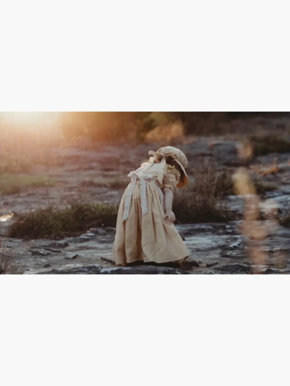 Girls Pioneer Costume Colonial Prairie Dress with Bonnet Apron